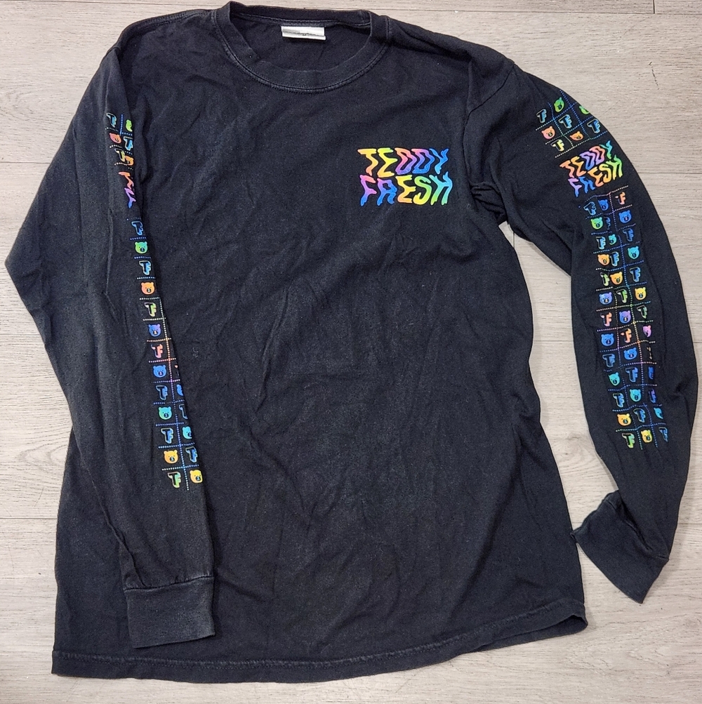 Teddy Fresh Black Long Sleeve Kids Shirt